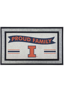 Ash Illinois Fighting Illini Proud Family 18x30 Door Mat