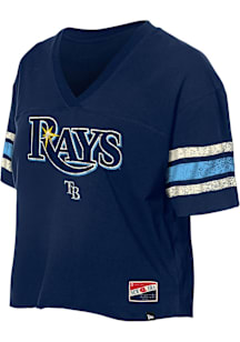 New Era Tampa Bay Rays Womens Navy Blue Active Short Sleeve T-Shirt