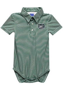 Vive La Fete Ohio Bobcats Baby Green Pencil Stripe Short Sleeve One Piece Polo