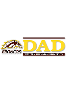 Western Michigan Broncos 6x2 Dad Auto Decal - Brown