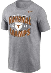 Nike Texas Longhorns Grey Locker Room National Champions Short Sleeve T Shirt