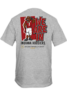 Indiana Hoosiers Grey 2025 CFP Bound Mascot Short Sleeve T Shirt