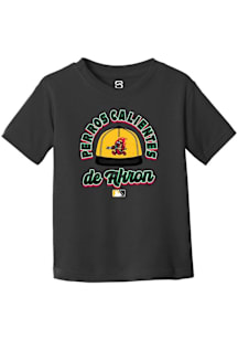 Summit Sportswear Akron RubberDucks Toddler Black Circle Cap Copa Short Sleeve T-Shirt