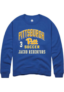 Jacob Redenfors Rally Mens Blue Pitt Panthers NIL Arch Logo Player Crew