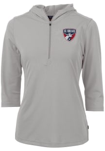 Cutter and Buck FC Dallas Womens Grey Virtue Eco Pique Hooded Sweatshirt