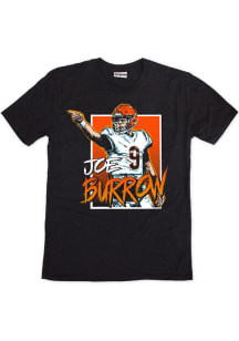 Joe Burrow Cincinnati Bengals Black Burrow Square Short Sleeve Fashion Player T Shirt