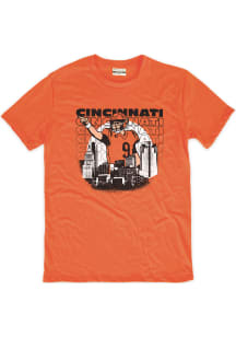 Joe Burrow Cincinnati Bengals Orange Burrow Skyline Short Sleeve Fashion Player T Shirt