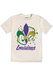 Louisiana Oatmeal Fleur De Lis Short Sleeve Fashion T Shirt