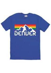 Denver Blue Rainbow Mountains Short Sleeve Fashion T Shirt