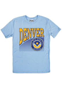 Denver Blue Offset Circle Short Sleeve Fashion T Shirt
