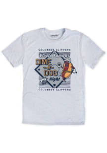 Columbus Clippers White Dime A Dog Short Sleeve Fashion T Shirt