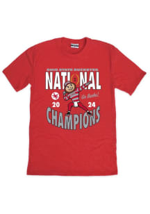 Red Ohio State Buckeyes 2024 Football National Champions Brutus Short Sleeve Fashion T Shirt