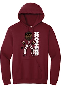 Summit Sportswear Indiana Hoosiers Mens Crimson Hoosier the Bison Long Sleeve Hoodie