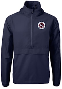 Cutter and Buck New England Revolution Mens Navy Blue Charter Eco Pullover Jackets
