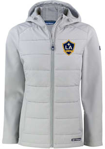 Cutter and Buck LA Galaxy Womens Grey Evoke Hood Heavy Weight Jacket