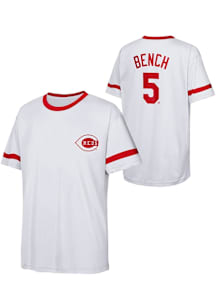 Johnny Bench Cincinnati Reds Youth White Player NN Player Tee