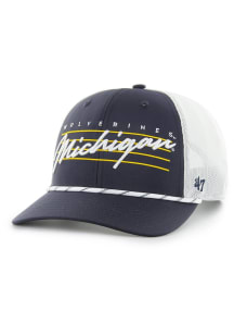 47 Navy Blue Michigan Wolverines Downburst Trucker Adjustable Hat