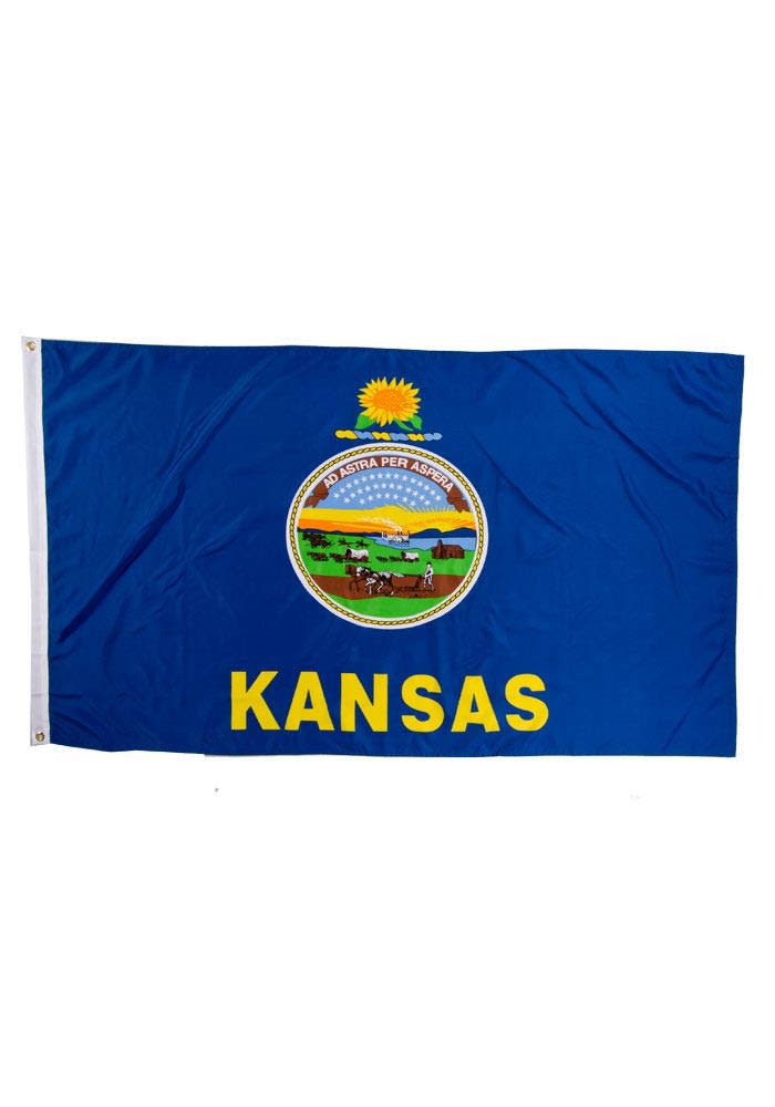 Kansas Blue Silk Screen Grommet Flag