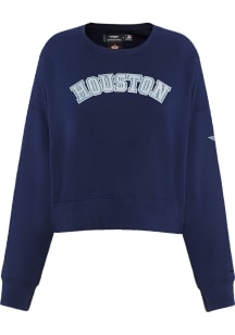 Pro Standard Houston Astros Mens Navy Blue Varsity Blues Long Sleeve Fashion Sweatshirt