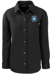 Cutter and Buck Charlotte FC Womens Black Roam Shirt Light Weight Jacket