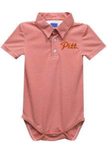 Vive La Fete Pitt State Gorillas Baby Crimson Pencil Stripe Short Sleeve One Piece Polo