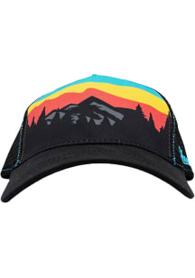 Colorado 5 Panel Mountain Landscape Trucker Adjustable Hat - Black