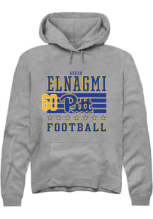 Akram Elnagmi Rally Mens Grey Pitt Panthers NIL Striped Player Hood