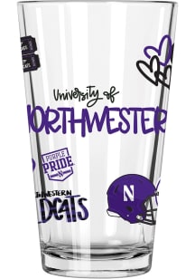 Northwestern Wildcats 16oz Pint Glass - Purple