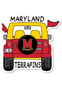 Red Maryland Terrapins 3.5&quot; Jeep Rugged Stickers