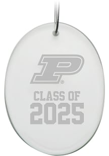 White Purdue Boilermakers Campus Crystal Class of 2025 Oval Ornament