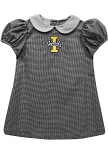 Vive La Fete Idaho Vandals Baby Girls Black Gingham Collar Short Sleeve Dress