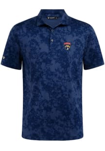 Levelwear Florida Panthers Mens Navy Blue Whisper Embroidered 3D Patch Short Sleeve Polo