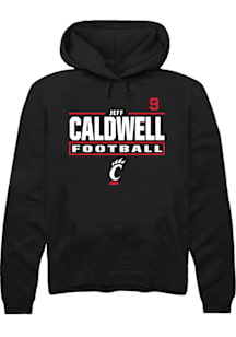 Jeff Caldwell Cincinnati Bearcats Mens Black Football NIL Stacked Box Player Hood
