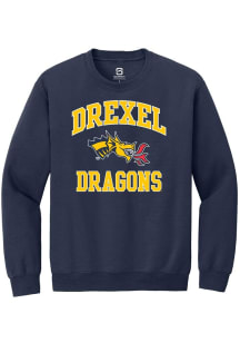 Mens Drexel Dragons Navy Blue Summit Sportswear No 1 Primary Crew Sweatshirt