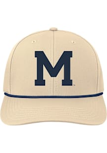 Michigan Wolverines Mens Khaki Back Nine Stretch Fit Vault Wordmark Flex Hat