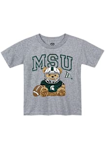 Summit Sportswear Michigan State Spartans Toddler Grey Bear Necessities Short Sleeve T-Shirt