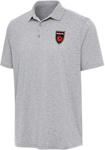 Antigua Phoenix Rising FC Mens Grey Par 3 Short Sleeve Polo