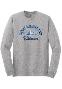 Summit Sportswear West Michigan Whitecaps Grey Vintage Arch Script Long Sleeve T Shirt