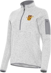 Antigua Detroit City FC Womens Grey Fortune Qtr Zip