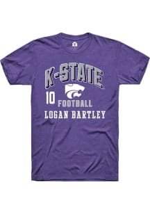 Logan Bartley Rally Mens Purple K-State Wildcats NIL Arch Logo Player T Shirt