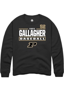 Pressbox Purdue Boilermakers Womens Black Poncho Crew Sweatshirt