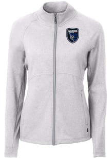 Cutter and Buck San Jose Earthquakes Womens Grey Adapt Eco Knit Light Weight Jacket