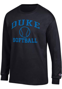 Champion Duke Blue Devils Black Softball Jersey Long Sleeve T Shirt