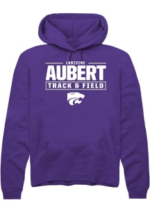 Ludivine Aubert Rally Mens Purple K-State Wildcats NIL Stacked Box Player Hood
