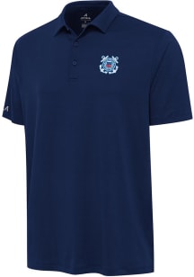 Antigua Coast Guard Mens Navy Blue Reprocess Recycled Short Sleeve Polo