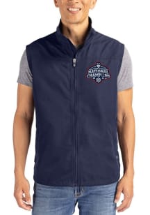 Cutter and Buck UConn Huskies Mens Navy Blue 2025 National Champions Charter Sleeveless Jacket