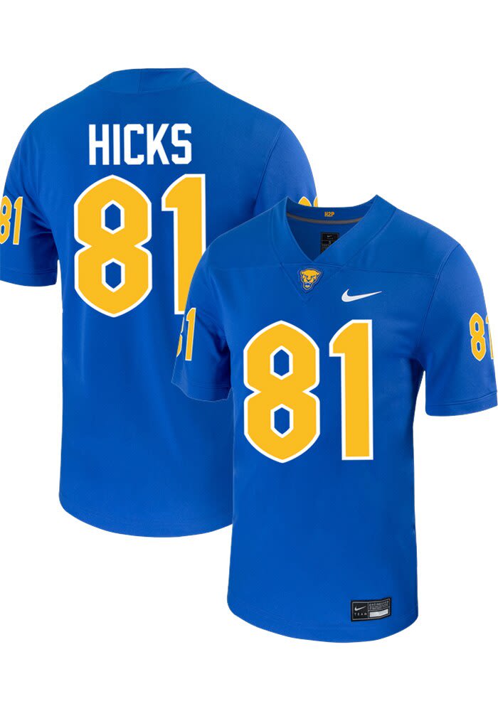 Cataurus Hicks Mens BLUE Pitt Panthers Football Football Name And