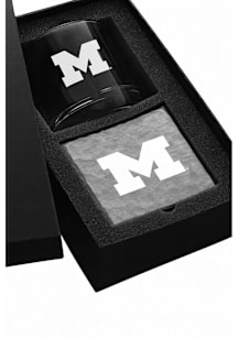Michigan Wolverines Laser Engraved Rock Glass - White