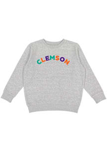 Summit Sportswear Clemson Tigers Girls Grey Comfort Colors Long Sleeve Sweatshirt