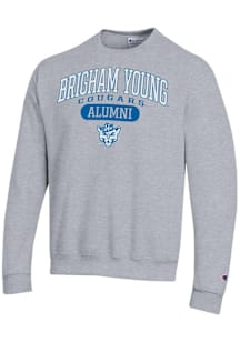 Champion BYU Cougars Mens Grey Pill Alumni Powerblend Long Sleeve Crew Sweatshirt